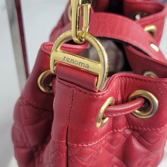 Renoma Paris SOFT Red Leather Bucket Bag P113 - Picture 2 of 10